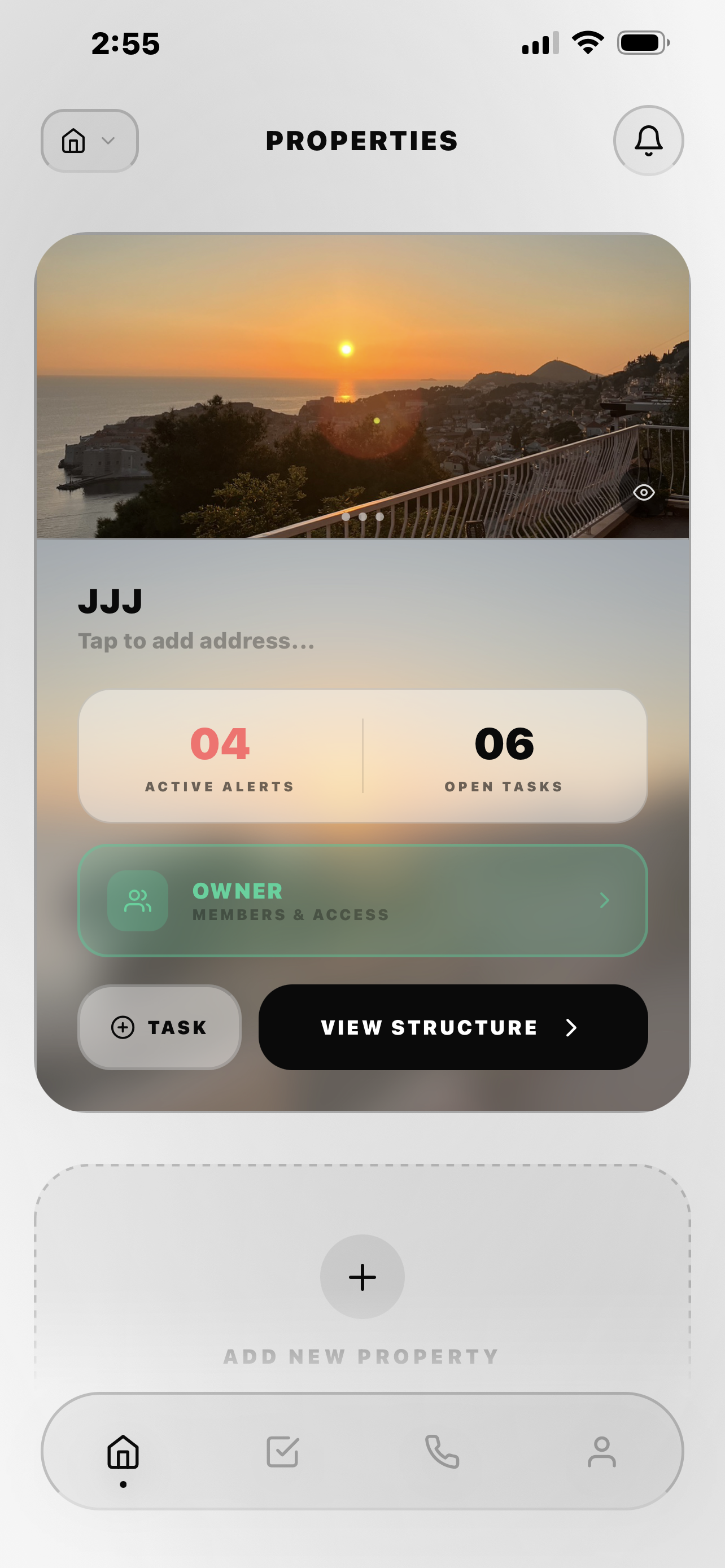 Genexi Hub screen — your property overview