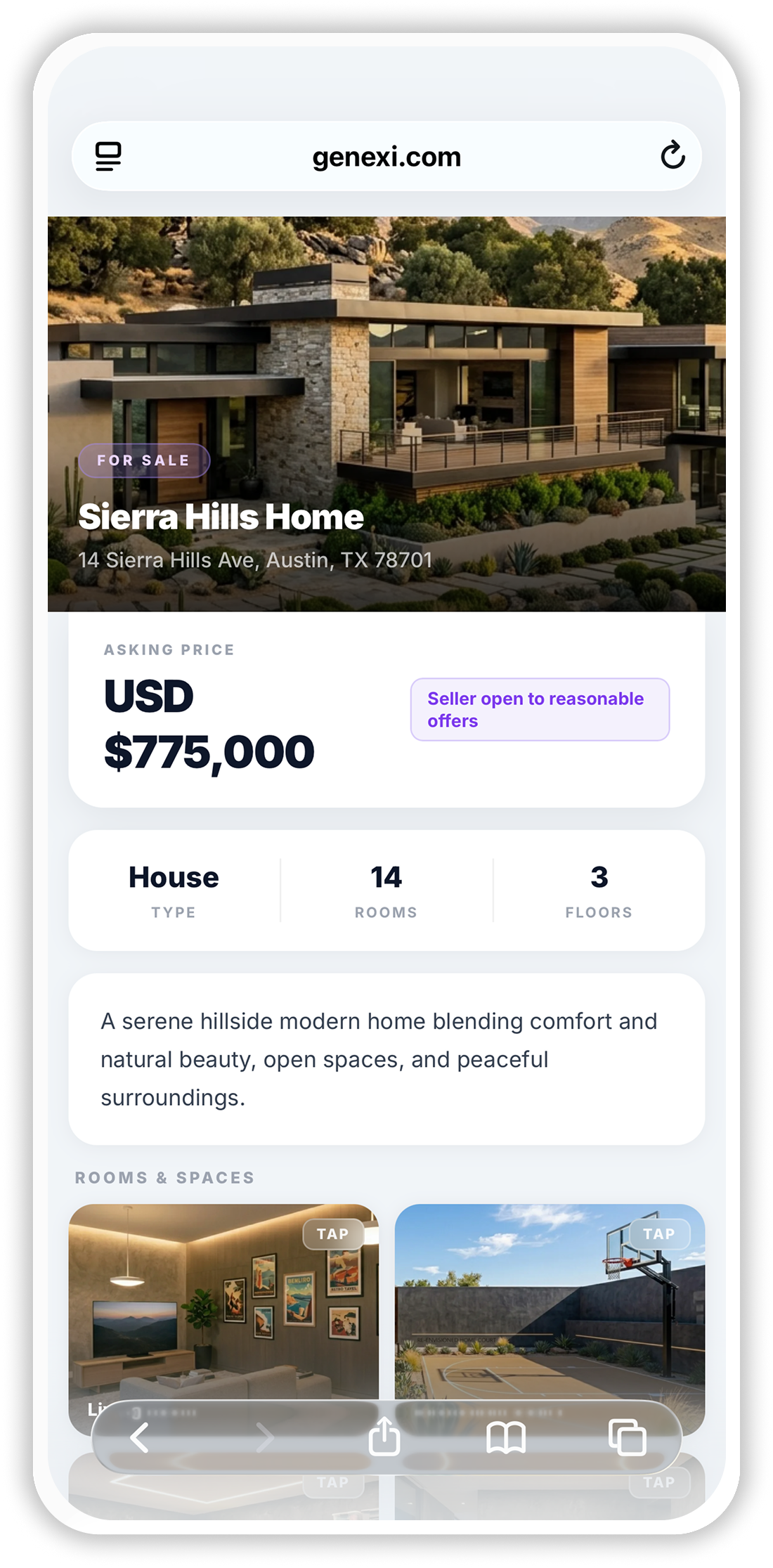 Genexi digital brochure on mobile